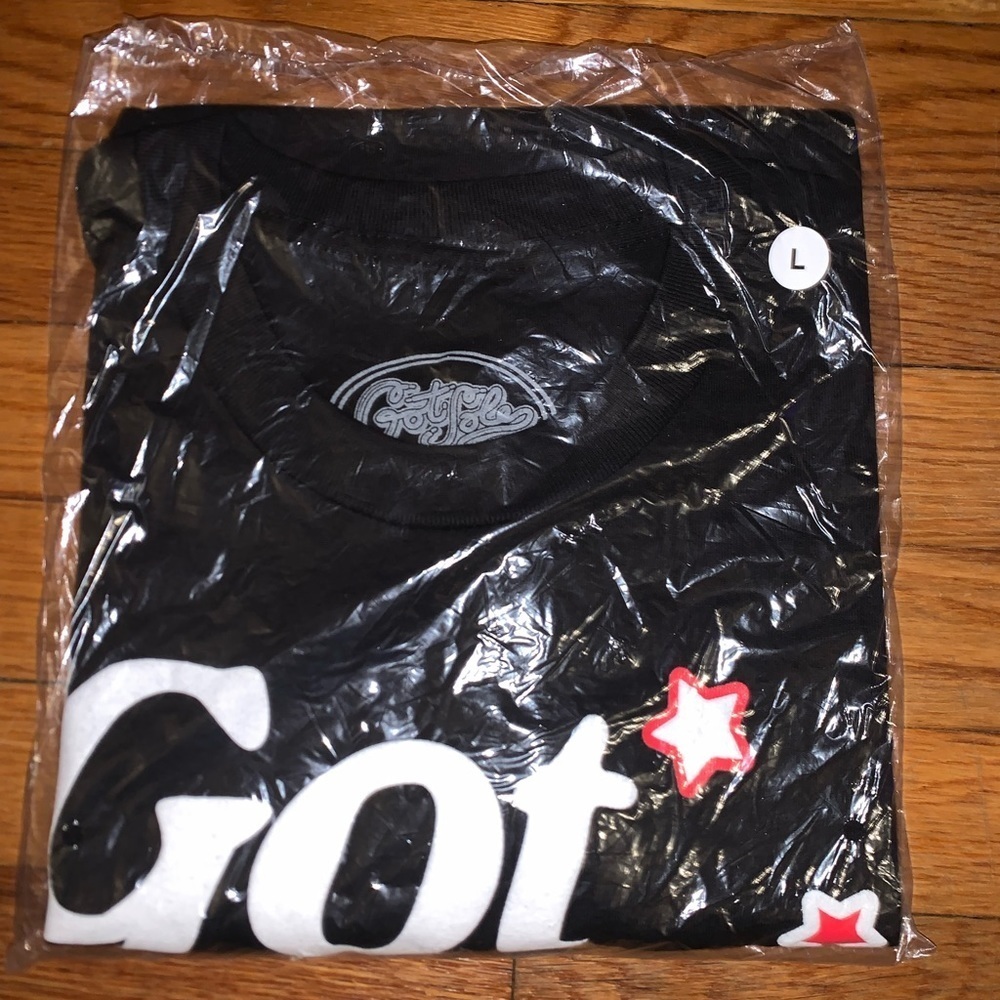NWT GOT SOLE NY tee shirt size large small black puff print unisex big apple - Picture 6 of 9